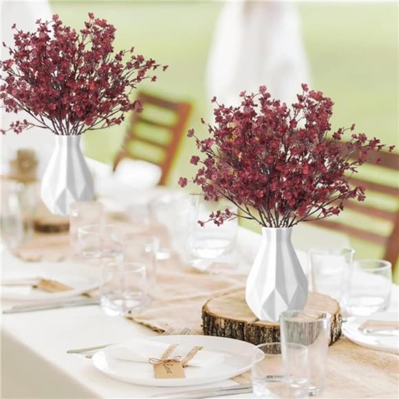 Fake Silk Flowers Artificial Flowers Babys Breath 6Pcs Fall Gypsophila Bouquet - Picture 2 of 7